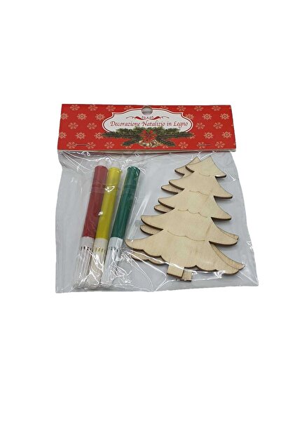 decotoys Figurina lemn de pictat brad 5/set