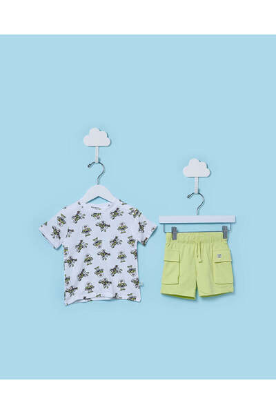 REDTAG Infant Boys White Toy Story T-Shirt and Shorts Set