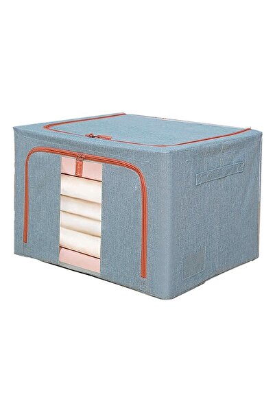 Avaleea Foldable Storage Box, 66 L, Cotton and Linen, 50x40x33 cm, Transparen...