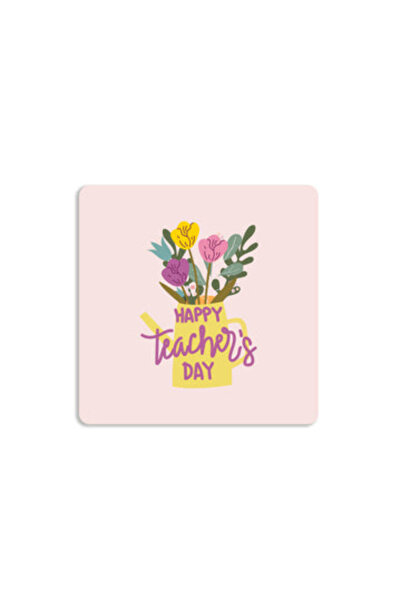 Printoot Happy Teacher Day Coaster Featuring Artistic Watering Can Design and...