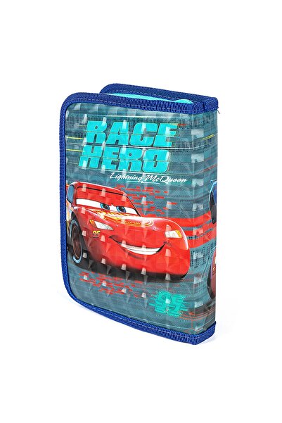 OEM School textile pencil case, 1 compartment, Cars, Blue, 21 cm