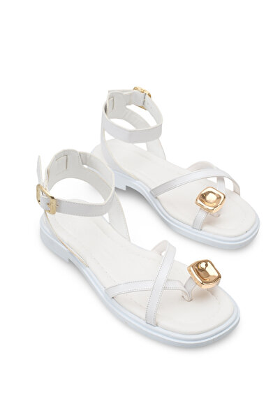 Riccon Women's Flip Flops Sandals 00121004 White Rustic