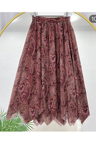 LİFERA Asymmetrical Cut Ethnic Pattern Skirt