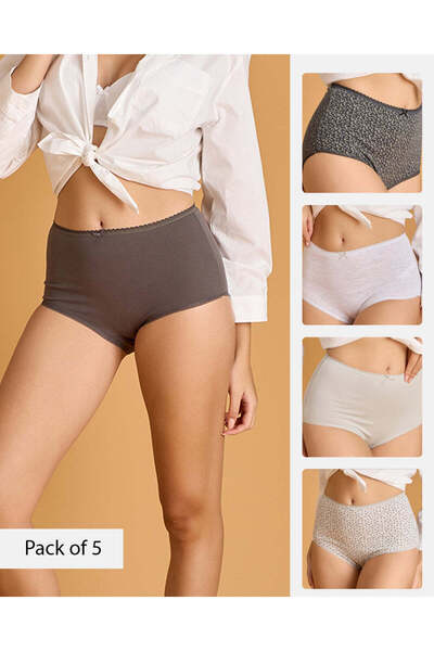 REDTAG عبوة متنوعة من 5 قطع من الملابس الداخلية النسائية، 365 قطعة، سراويل دا...