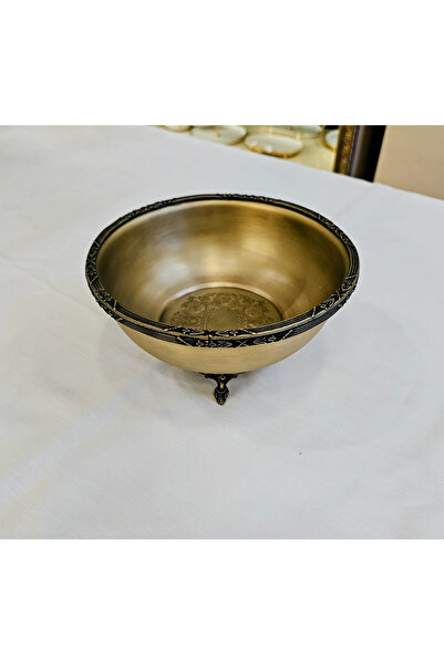 MaviDamla Classic Stand-Up Stainless Steel Snack Bowl 17 cm Antique