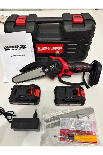 KIMMERPLUS Akülü Budama Testere Çift Bataryalı Yedek Pala Ve Zincir Hediyeli