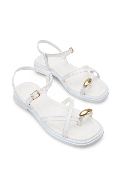 Riccon Women's Flip Flops Sandals 00121006 White Rustic