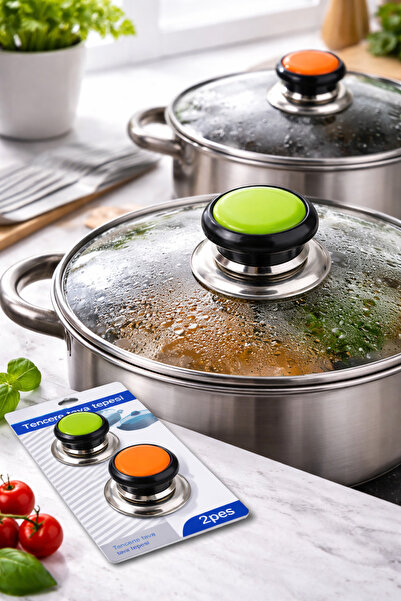 Alvin 2’li Tencere Kapak Kulpu Seti Isıya Dayanıklı Cam Kapak Uyumlu Renkli K...