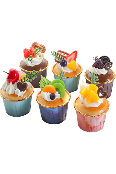 Flower Toys Buzdolabı Masa Dekoratif Gerçekçi Simülatif Donut Muffin Mıknatıs...