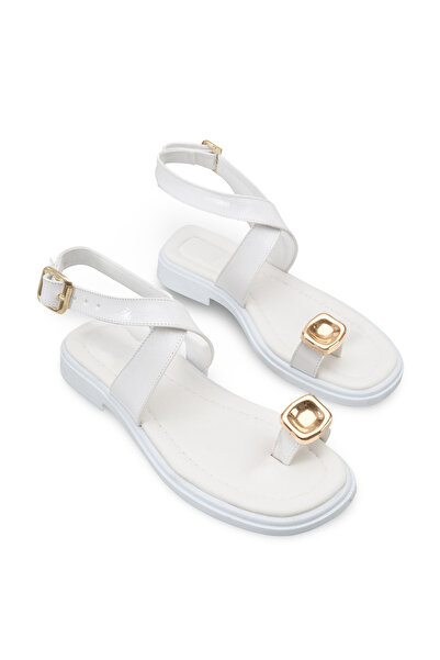 Riccon Women's Flip Flops Sandals 00121009 White Rustic