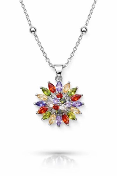 YümanınYumağı Silver Color Shuttle Sun Model Ball Chain Steel Necklace