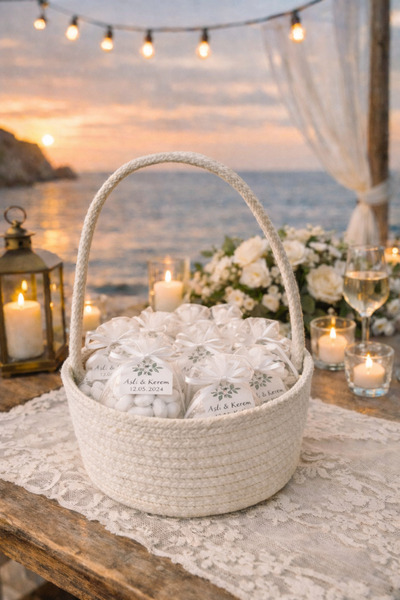 Saatistan Çok Amaçlı Saplı Nikah Sepeti 15x7 cm, Şık ve Kullanışlı Tasarım