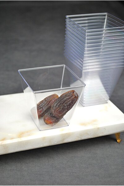 Qualitev 10 Adet Şeffaf Hurmalık İkramlık Hurma Tabağı Ramazan Süsü Hurma Sun...