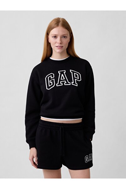 GAP Kadın Siyah Logo Sweatshirt