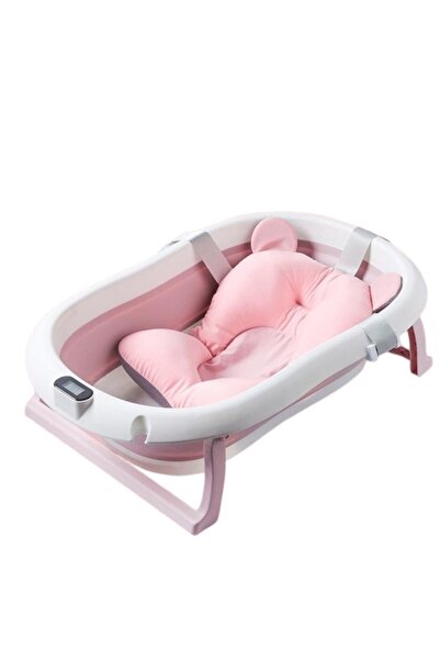 U-Grow Cadita cu pernuta pentru bebelusi, termometru digital, pliabila, dop d...