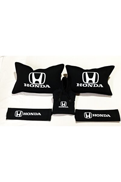 Honda 2Lİ BOYUN YASTIĞI 2Lİ EMNİYET KEMER PEDİ 1 ADET VİTES POLARI SETİ (SİYAH)