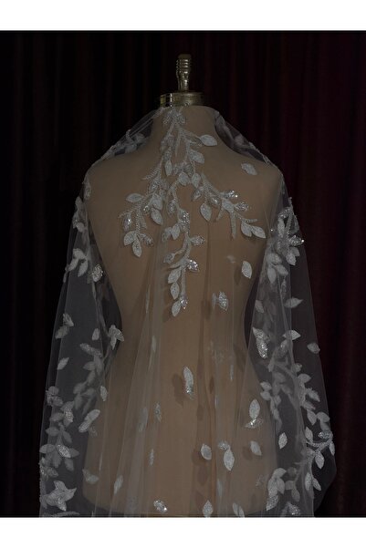 MODA yaprak dantelli duvak - Gelin Duvağı - 2,5 metre zarif duvak