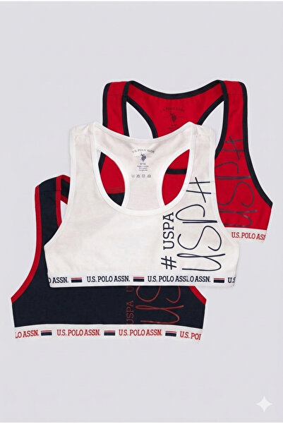 U.S. Polo Assn. U.S. Polo Assn Girls' Single Jersey 3-Pack Undershirts White