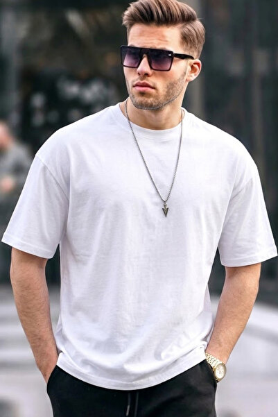 COMBİNE MİCHAİL Tricou pentru bărbați Premium basic Trend White supradimensionat