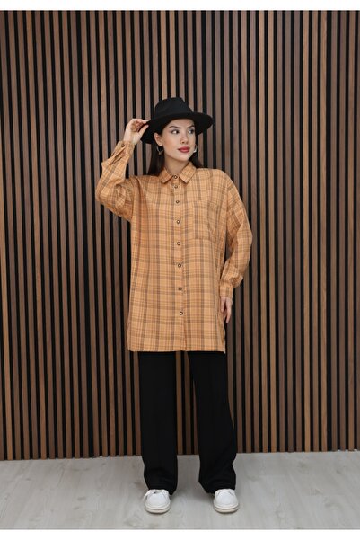 MODAELA Υπερμεγέθης τουνίκ με καρό σχέδιο