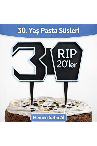 LİYA3D 30 Yaş Pasta Süsü