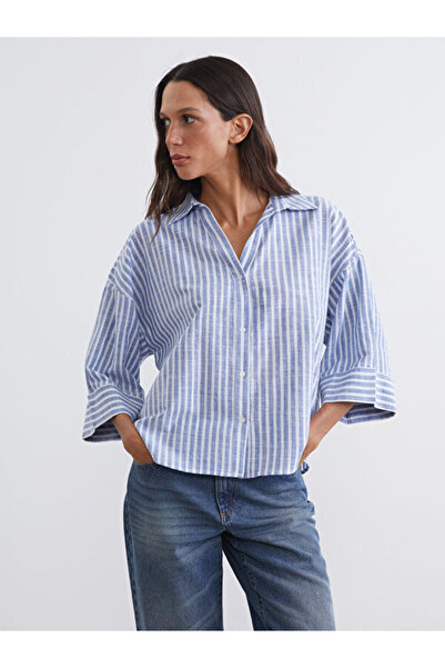 LC Waikiki Striped Loose-Fit Poplin Women's Shirt from Uzg Store for Style En...