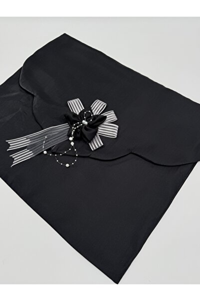 Saatistan Işlemeli Monaray Parlak Saten Çeyizlik Zarf Bohça