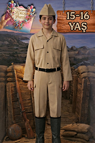 Kokoş Parti Çanakkale Asker Kostümü | 18 Mart Mehmetçik Üniforması | Tarihi A...
