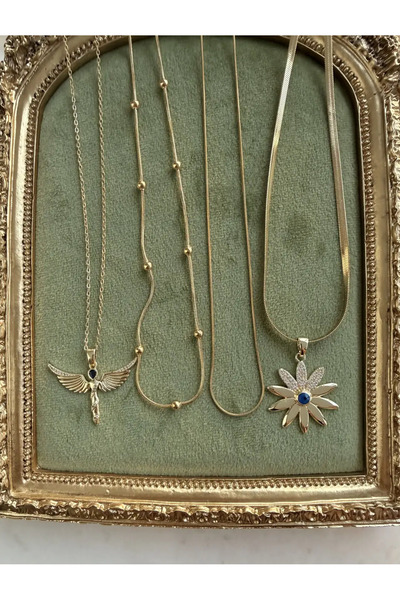 ATELIER AURA Steel Phoenix 4-Piece Necklace Set (45-50-55-65cm)