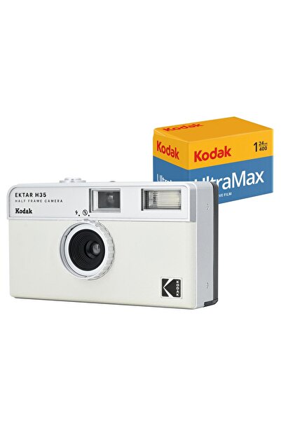 Kodak EKTAR H35 35MM Filmli Fotoğraf Makinesi Beyaz + Ultramax 24 Poz Film