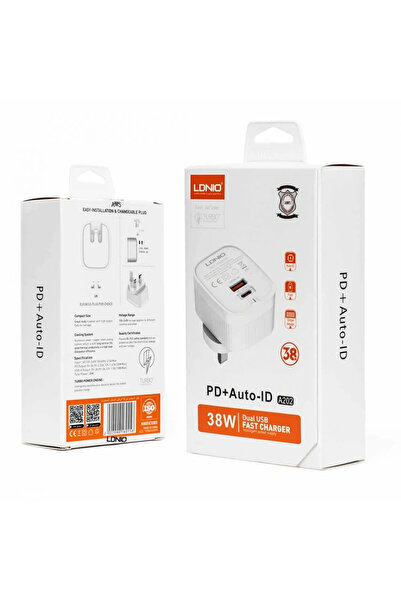 LDNIO شاحن منزلي A202 - منافذ PD و USB