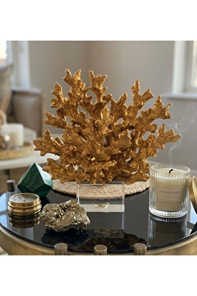 Mirsa Global Dekoratif Kristal Kaideli Mercan Biblo Bronz