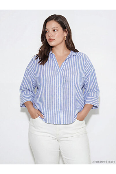 LC Waikiki I Striped Bol Dikim Poplin Women's Shirt from Freezen Store