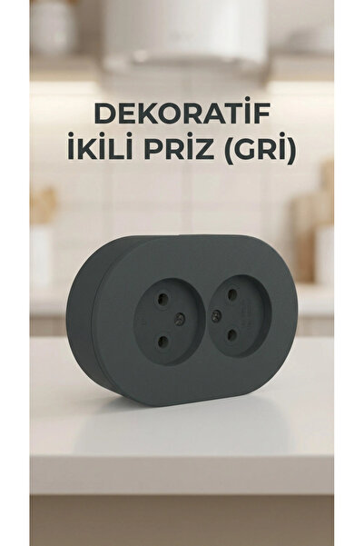 CT STONES Anthracite Double Surface-Mounted Grounded Socket – Modern Electric...