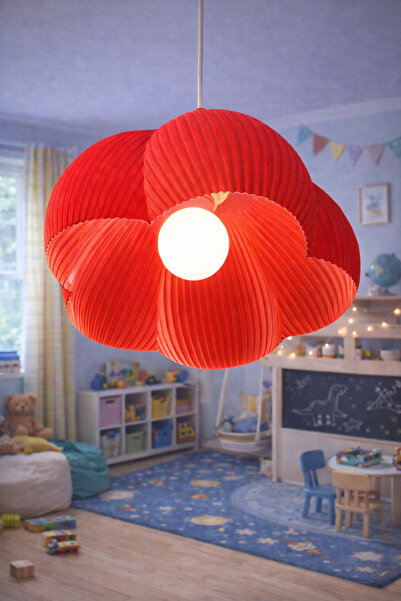 Piccomino Bloom Aydınlatma Pembe Piliseli Çiçek Avize - Çocuk ve Genç Odası D...