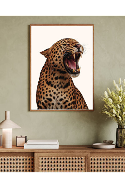 Tuba Decor One Piece Wooden Framed Living Room Hall Kitchen Table Leopard Series