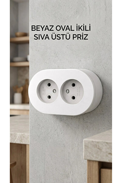 My Reality Fashion White Double-Entry Grounded Surface-Mounted Electrical Soc...