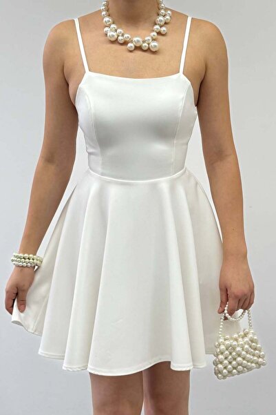 Moda Amore Elegant Mini Dress with Square Neckline and Flare Skirt - Party / ...