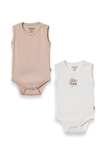 BabyCosy Organic Wear طقم ملابس داخلية بحمالات مكون من قطعتين 100% قطن قطن عض...