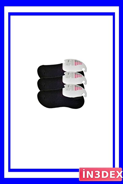 İN3DEX Women's Black Ballet Flats Socks Set 3-Pack