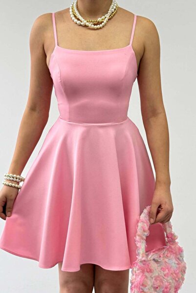 Moda Amore Elegant Mini Dress with Square Neckline and Flare Skirt - Party / ...