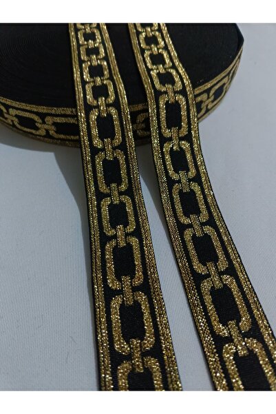 ULUPAMİR أسود أصفر لمّاع سلسلة منقوش شريط مطاطي 1 متر