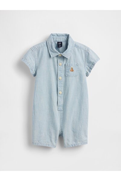 GAP Bebek Açık Mavi Pocket Pocket Shorty Tulum