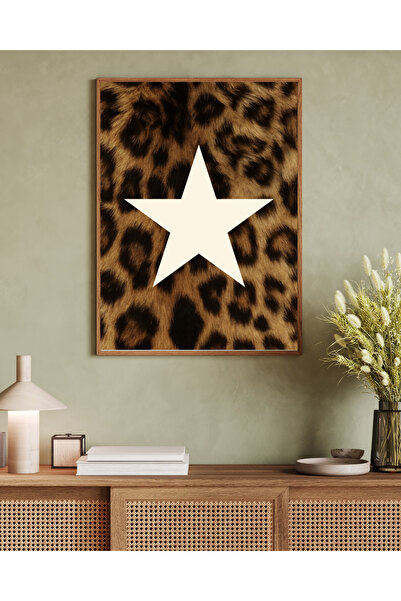 Tuba Decor One Piece Wooden Framed Living Room Hall Kitchen Table Leopard Series