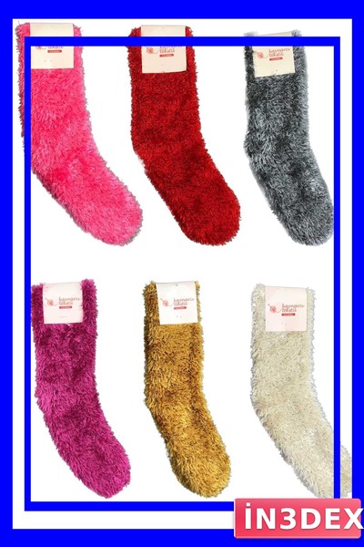 İN3DEX Women's Stitch-Free Fuzzy Home Socks 6-Pack