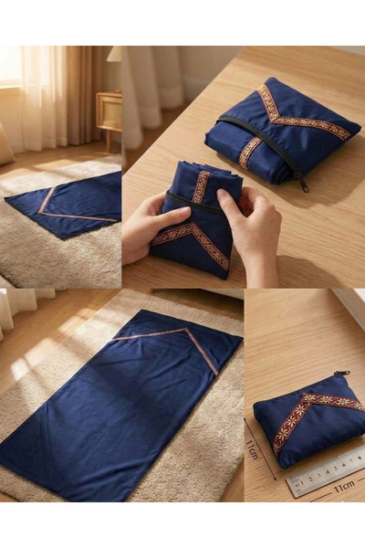 Lotus Dükkan Portatif Cep Seccadesi - Su Tutmayan Kumaş - Kılıflı - Lacivert