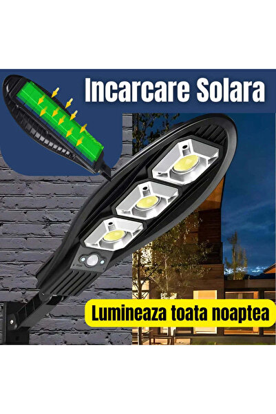ecolight Street Lamp with 90 LEDs, Solar Charging, Lights All Night, Motion S...