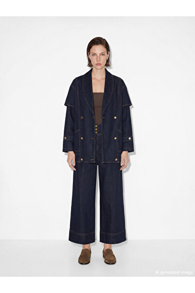 LC Waikiki Rmz Gi̇yi̇m Farkiyla High Waist Cr Cropped Wide Leg Women's Jean P...