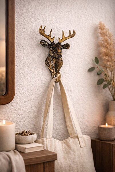 imosas Dekoratif Geyik Askısı 15 cm – Metal Görünümlü Anahtarlık & Çanta Askı...