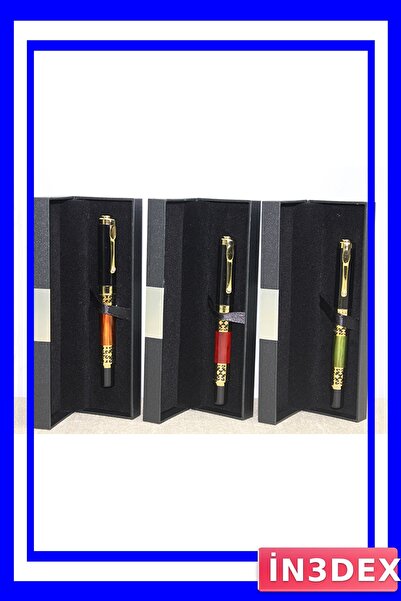 İN3DEX Metal Design Ballpoint Pen with Decorative Ring Detail